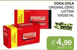 Coop COCA COLA ORIGINAL/ZERO LATTINA 10X330 ML offerta