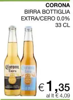 Coop CORONA BIRRA BOTTIGLIA EXTRA/CERO 0.0% 33 CL offerta
