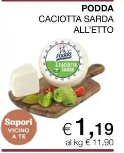Coop PODDA CACIOTTA SARDA ALL’ETTO offerta