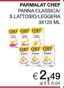 Coop PARMALAT CHEF PANNA CLASSICA/S.LATTOSIO/LEGGERA 3X125 ML offerta