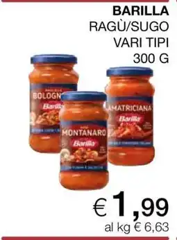 Coop BARILLA RAGÙ/SUGO VARI TIPI offerta