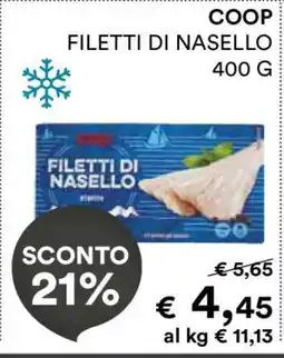 Coop COOP FILETTI DI NASELLO 400 G offerta
