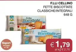 Coop F.LLI CELLINO FETTE BISCOTTATE CLASSICHE/INTEGRALI offerta