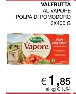 Coop VALFRUTTA AL VAPORE POLPA DI POMODORO 3X400 G offerta
