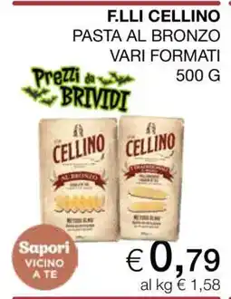 Coop F.LLI CELLINO PASTA AL BRONZO offerta