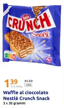 Action Waffle al cioccolato Nestlé Crunch Snack offerta