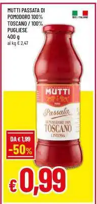 Famila Mutti Passata di Pomodoro 100% Toscano / 100% Pugliese offerta