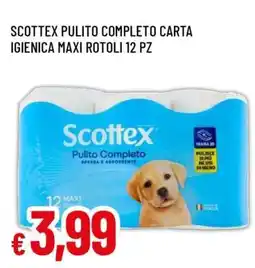 Famila SCOTTEX PULITO COMPLETO CARTA IGIENICA MAXI ROTOLI 12 PZ offerta