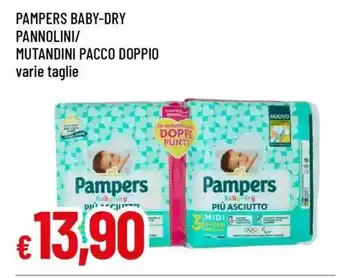 PAMPERS BABY-DRY PANNOLINI/MUTANDINI PACCO DOPPIO