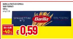 Famila BARILLA Pasta di Semola vari formati offerta