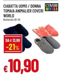 Famila CIABATTA UOMO / DONNA TOMAIA ANIMALIER COVERI WORLD offerta