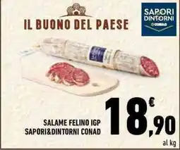 Conad Salame Felino IGP Sapori&Dintorni Conad offerta