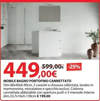 Mobile bagno portofino cannettato