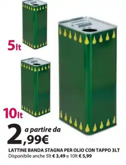 Kreo Brico e Casa Lattine banda stagna per olio con tappo offerta