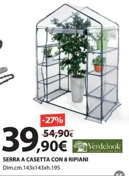 Kreo Brico e Casa Serra a casetta con 8 ripiani Verdelook offerta