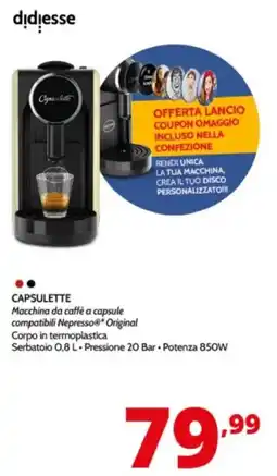 Comet Capsulette Macchina da caffè a capsule compatibili Nepresso®* Original offerta