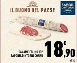 Conad Superstore Salame Felino IGP Saporidintorni Conad offerta