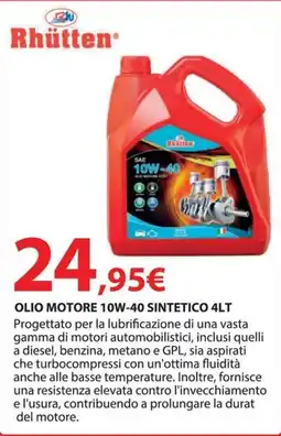 Kreo Brico e Casa Rhütten Olio Motore 10W-40 Sintetico offerta