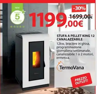 Stufa a pellet King 12 canalizzabile