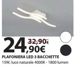 Kreo Brico e Casa Plafoniera led 3 bacchette offerta