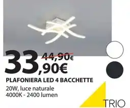 Kreo Brico e Casa Plafoniera led 4 bacchette Trio offerta