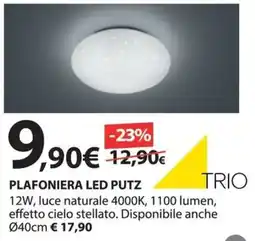 Kreo Brico e Casa Plafoniera led putz offerta