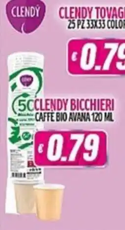 Vitulano Drugstore Clendy bicchieri caffè bio avana offerta