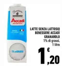 Conad Superstore Latte senza lattosio Benessere Accadì Granarolo offerta