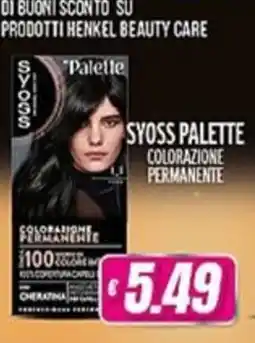 Vitulano Drugstore Syoss Palette colorazione permanente offerta