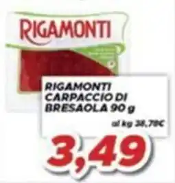 MA Supermercati Rigamonti carpaccio di bresaola offerta