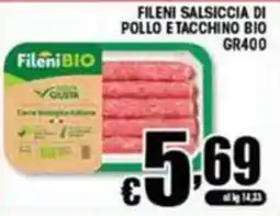 Sacoph Fileni BIO filini salsiccia di pollo et tacchino bio offerta