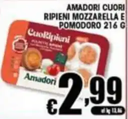 Sacoph Cuori ripieni mozzarella e pomodoro Amadori offerta