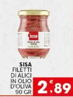 Issimo supermercado Sisa filetti di alici in olio d'oliva offerta