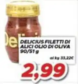 MA Supermercati Delicius filetti di alici olio di oliva offerta