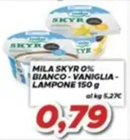 MA Supermercati Mila Skyr 0% Bianco - Vaniglia - Lampone offerta