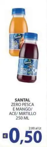 Supermercati Bruscoli Santal zero pesca e mango/ace/mirtillo offerta