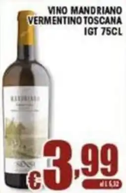 Sacoph Vino Mandriano Vermentino Toscana IGT offerta