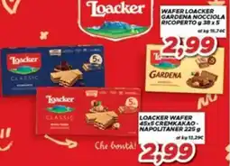 MA Supermercati Loacker Wafer Gardena Nocciola Ricoperto offerta