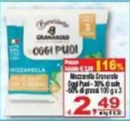 CTS Supermercati Oggi Puoi Mozzarella Grana offerta