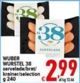 Iper Triscount Wuber Wurstel 38 servelade/brat/krainer/selection offerta