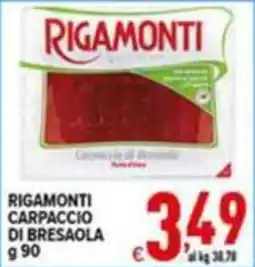 Iper Triscount Rigamonti carpaccio di bresaola offerta