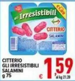 Iper Triscount Citterio gli irresistibili salamini offerta