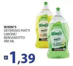 Supermercati Bruscoli Winni's detersivo piatti limone/bergamotto offerta