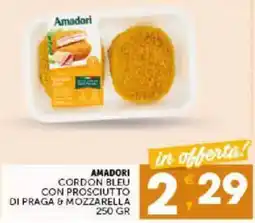 Issimo supermercado Amadori cordon bleu con prosciutto di praga & mozzarella offerta