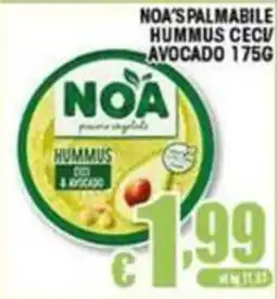Sacoph NOA Hummus ceci & avocado offerta