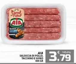 SpesaPiù Supermercati AIA Salsiccia di pollo, tacchino e suino offerta