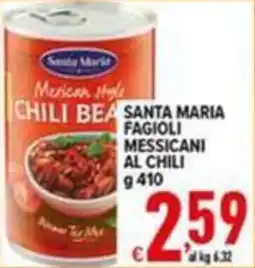 Iper Triscount Santa Maria fagioli messicani al chili offerta
