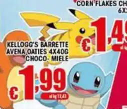 Sacoph Kellogg's Barrette Avena Oaties Choco-Miele offerta