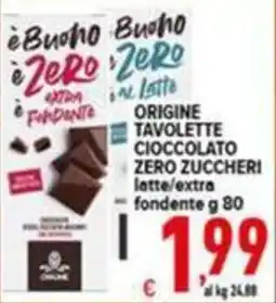 Iper Triscount Buono Zero latte extra fondente offerta