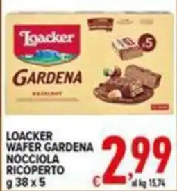 Iper Triscount Loacker wafer gardena nocciola ricoperto offerta